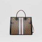 Burberry Burberry Medium Monogram Stripe E-canvas Title Bag, Brown