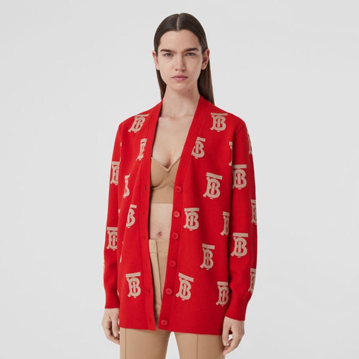 Burberry Burberry Monogram Wool Silk Blend Oversized Cardigan, Size: Xxs