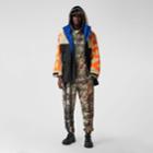 Burberry Burberry Logo Print Colour Block Technical Twill Jacket, Size: M, Black