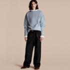 Burberry Burberry Brushed Wool Cashmere Sweater, Blue