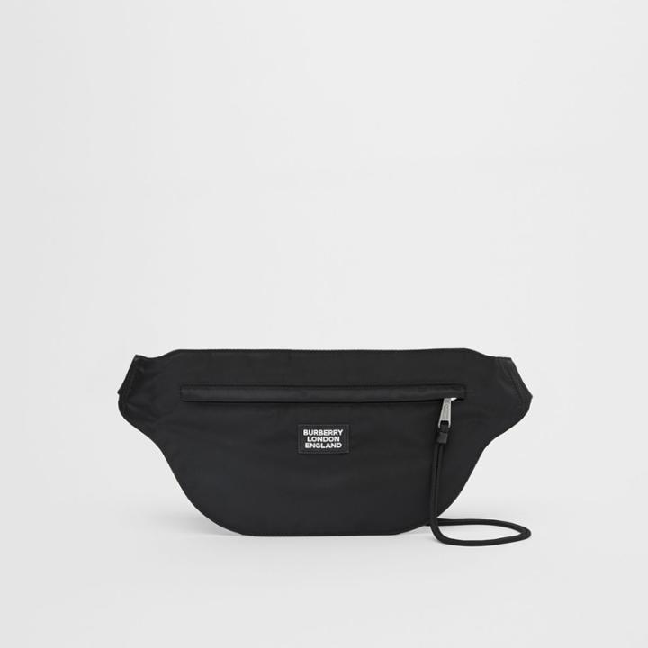 Burberry Burberry Logo Appliqu Econyl Brummell Bum Bag, Black