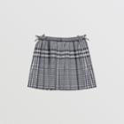 Burberry Burberry Childrens Check Cotton Poplin Pleated Skirt, Size: 14y, Black