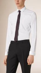 Burberry Slim Fit Double-cuff Stretch Cotton Poplin Shirt