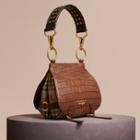 Burberry The Bridle Bag In Alligator And Haymarket Check