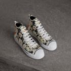 Burberry Burberry Daisy Print Canvas High-top Sneakers, Size: 43