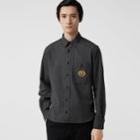 Burberry Burberry Embroidered Crest Flannel Shirt, Grey