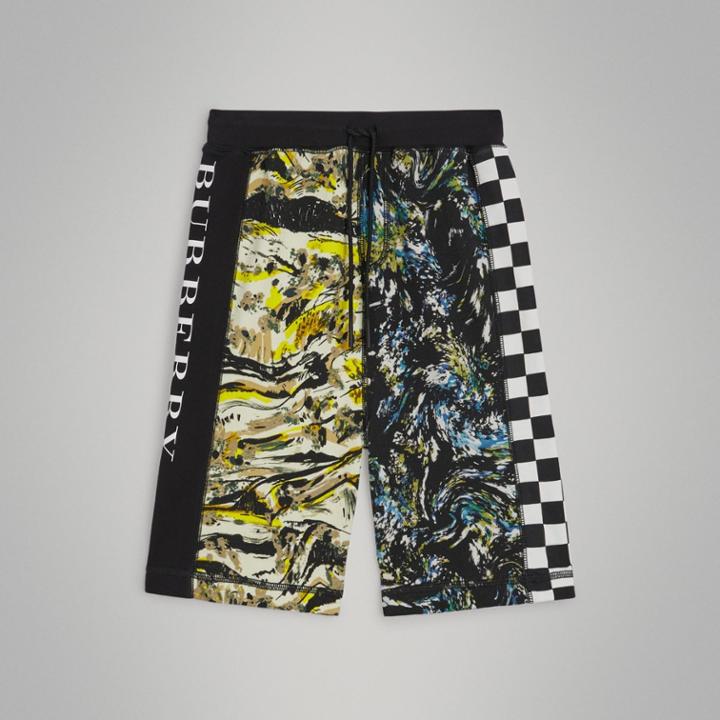 Burberry Burberry Childrens Graphic Print Cotton Drawcord Shorts, Size: 14y, Multicolour