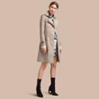 Burberry Burberry Resin Button Cotton Gabardine Trench Coat, Size: 02, Beige