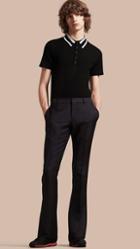 Burberry Wide Leg Mohair Wool Tailored Trousers