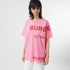 Burberry Burberry Horseferry Print Cotton Oversized T-shirt, Size: Xxs, Pink