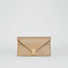 Burberry Burberry Small Leather Tb Envelope Clutch, Yellow