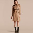 Burberry Cotton Gabardine Trench Coat With Notched Waist