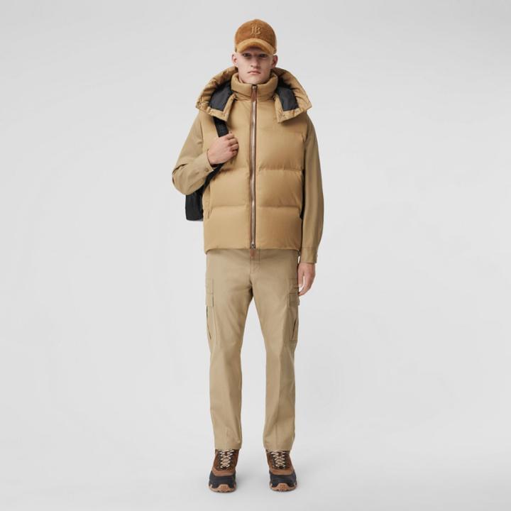 Burberry Burberry Detachable Hood Cotton Gabardine Puffer Gilet, Size: M