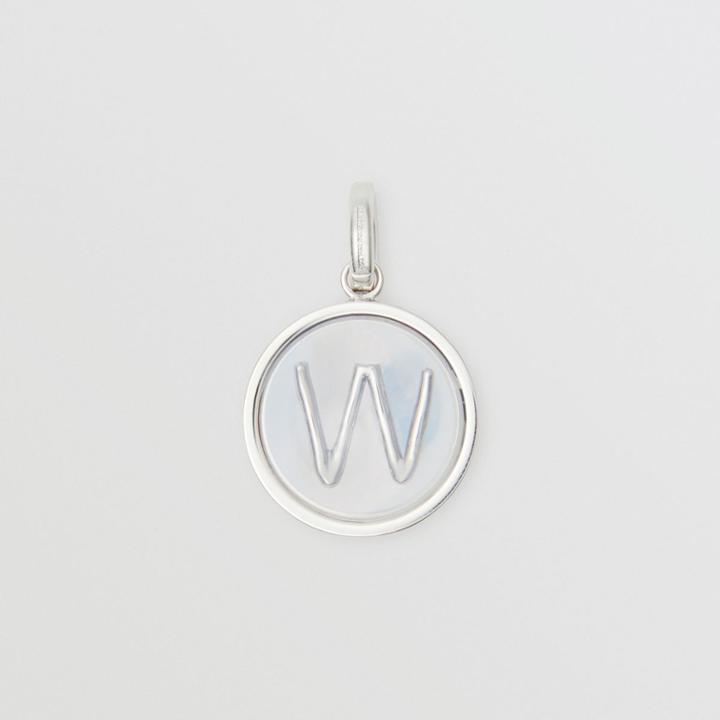 Burberry Burberry Marbled Resin 'w' Alphabet Charm, White