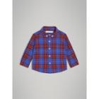 Burberry Burberry Button-down Collar Check Cotton Shirt, Size: 2y, Blue