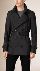 Burberry Leather Detail Lightweight Technical Trench Coat