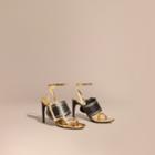 Burberry Burberry Two-tone Leather Sandals With Buckles, Size: 36.5, Yellow