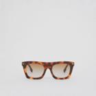 Burberry Burberry Icon Stripe Detail Rectangular Frame Sunglasses, Brown