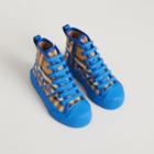 Burberry Burberry Graffiti Vintage Check High-top Sneakers, Size: 27