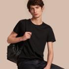 Burberry Burberry Crew Neck Cotton T-shirt, Size: L, Black