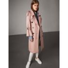 Burberry Burberry Ruffled Storm Shield Cashmere Trench Coat, Size: 04, Pink