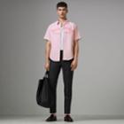 Burberry Burberry Embroidered Archive Logo Striped Short-sleeve Shirt