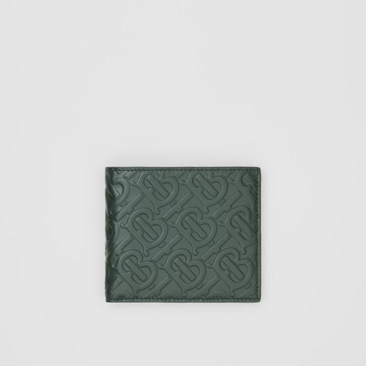 Burberry Burberry Monogram Leather International Bifold Wallet, Green
