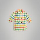 Burberry Burberry Check Wool Twill Tailored Coat, Size: 6y, Yellow