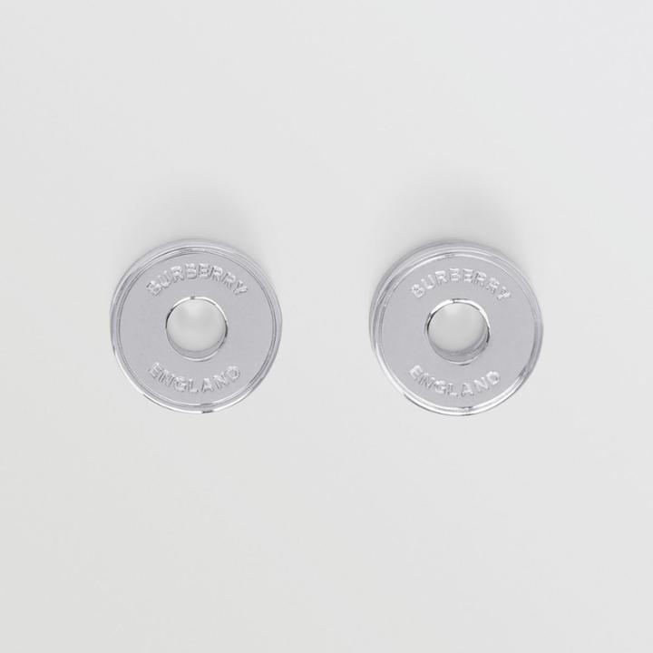 Burberry Burberry Logo Graphic Palladium-plated Earrings