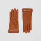 Burberry Burberry Cashmere-lined Quilted Monogram Lambskin Gloves, Size: 8.5, Brown