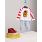 Burberry Burberry London Icons Embroidered Cotton Jersey Top, Size: 2y