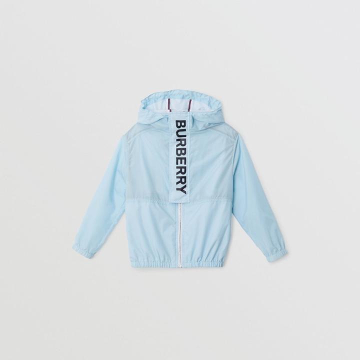 Burberry Burberry Childrens Logo Print Lightweight Hooded Jacket, Size: 6y, Blue