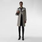 Burberry Burberry Prince Of Wales Check Wool Trench Coat, Size: 04