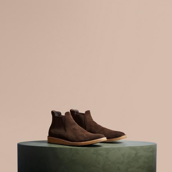 Burberry Washed-suede Chelsea Boots With Crepe Soles