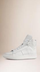 Burberry Leather And Suede High-top Trainers