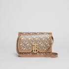 Burberry Burberry Mini Monogram Print Leather Tb Bag, Beige