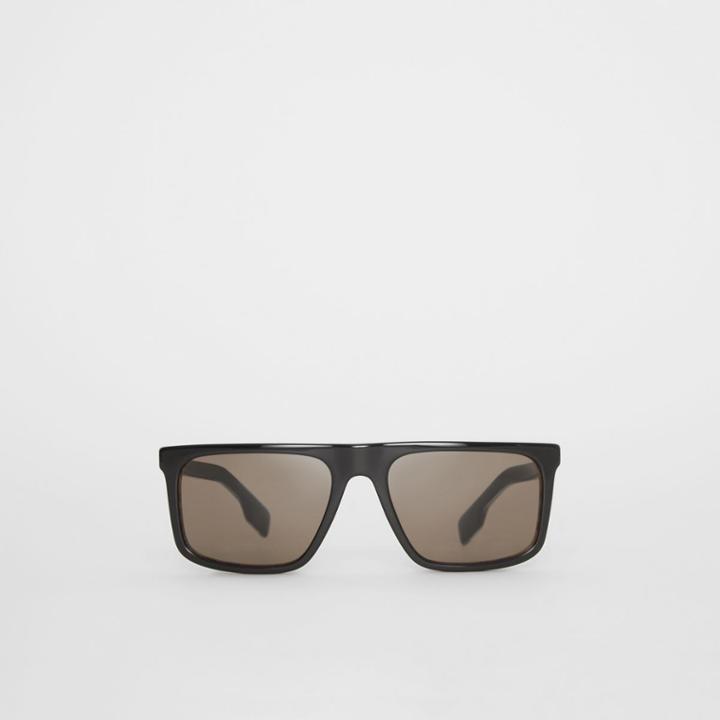 Burberry Burberry Vintage Check Detail Straight-brow Sunglasses, Yellow