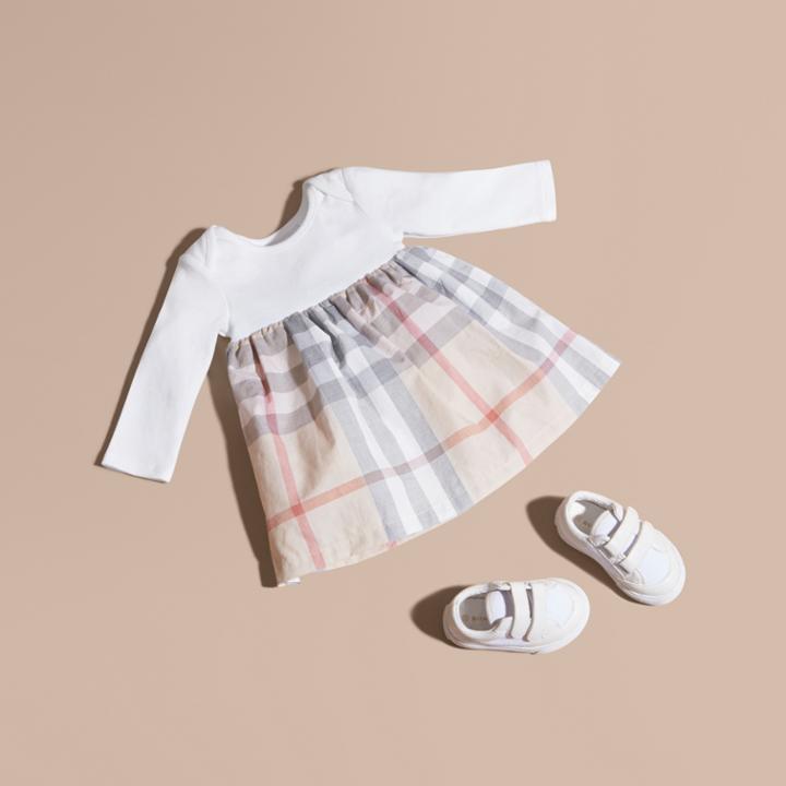 Burberry Burberry Cotton Check Dress, Size: 9m, Beige