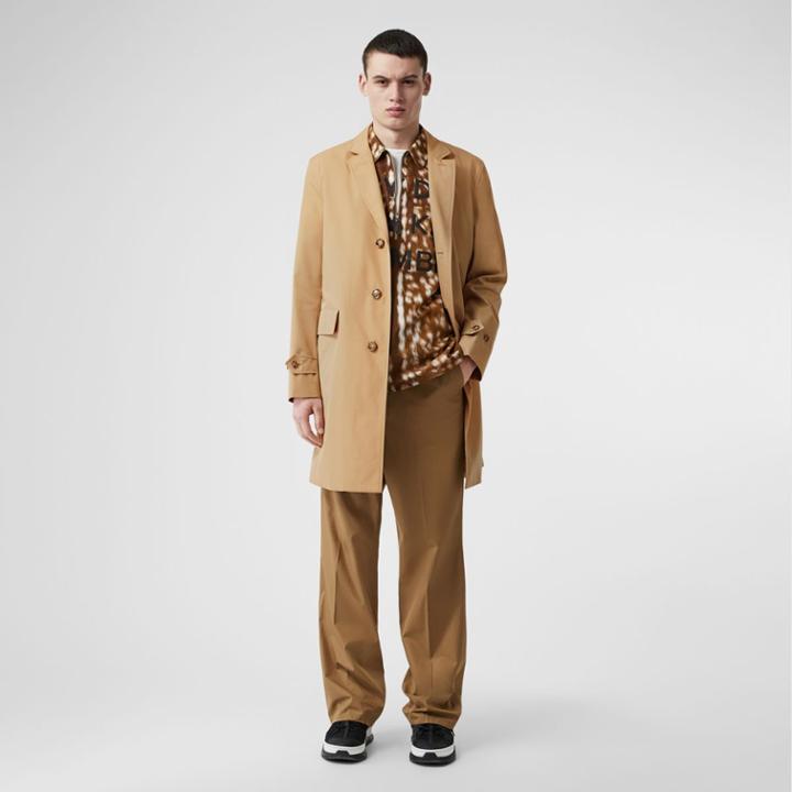 Burberry Burberry Cotton Gabardine Car Coat, Size: 38, Yellow