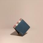 Burberry Burberry Leather And House Check Folding Wallet, Blue