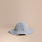 Burberry Burberry Reversible Stripe And Check Sun Hat, Size: Xs, Blue