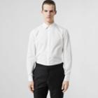 Burberry Burberry Slim Fit Monogram Motif Cotton Poplin Shirt, Size: 31, White