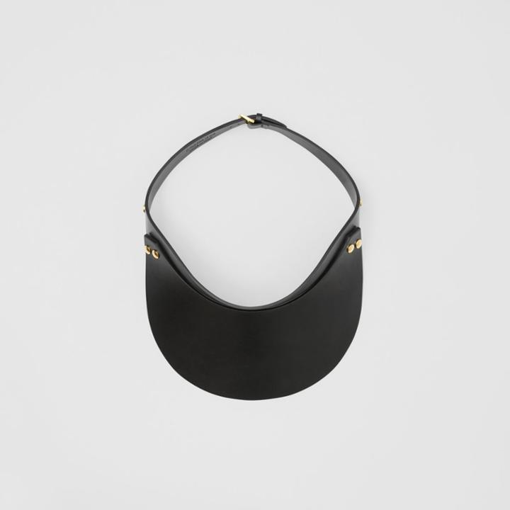 Burberry Burberry Studded Leather Visor, Size: Os, Black