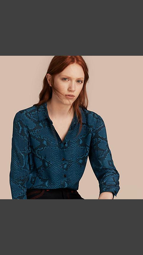 Burberry Python Print Silk Shirt