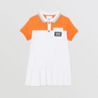 Burberry Burberry Childrens Colour Block Cotton Polo Shirt Dress, Size: 2y, Orange