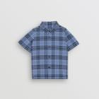 Burberry Burberry Childrens Short-sleeve Check Cotton Shirt, Size: 14y, Blue