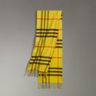 Burberry Burberry Overdyed Exploded Check Cashmere Scarf, Yellow