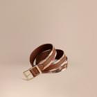 Burberry Burberry House Check And Grainy Leather Belt, Size: 100, Brown