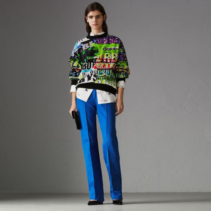 Burberry Burberry Graffiti Logo Cotton Jersey Sweatshirt, Multicolour