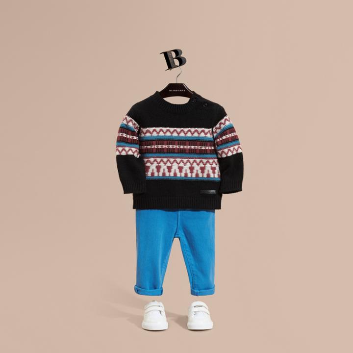 Burberry Burberry Skinny Fit Check Detail Jeans, Size: 2y, Blue